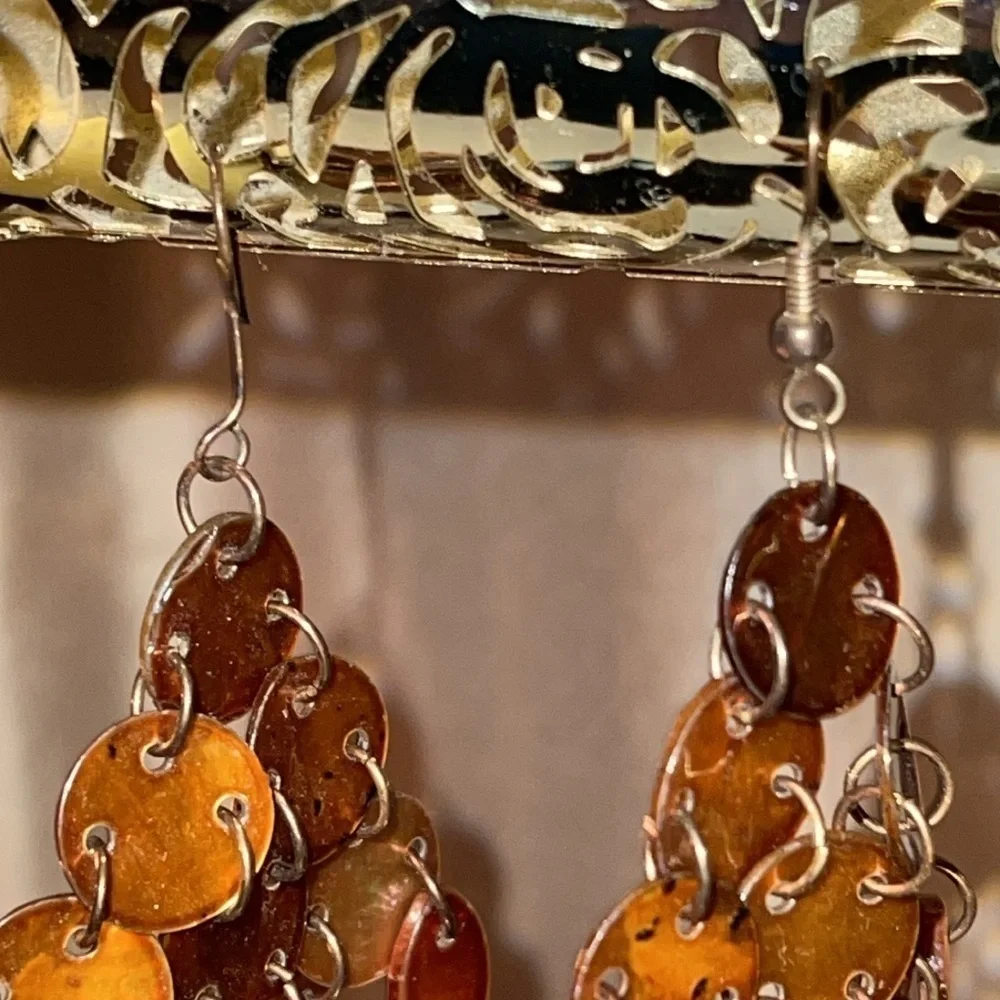Brown / Bronze Chandelier Autumnal Earrings